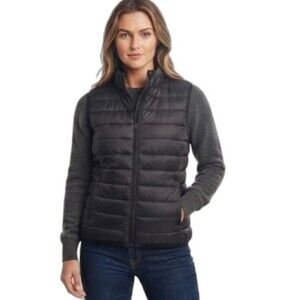 NWOT Ambiance Apparel women's lightweight puffer vest  black, size L